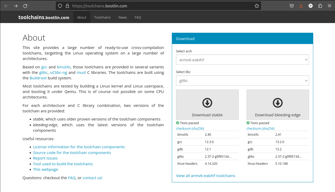 bootlin toolchain homepage